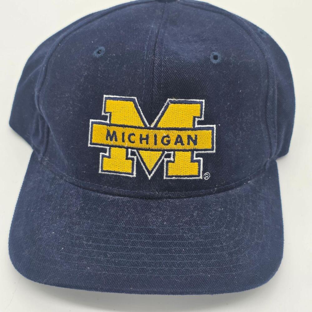 Michigan Wolverines Hat Cap Snap Back Mens One Size Blue NCAA Football Starter